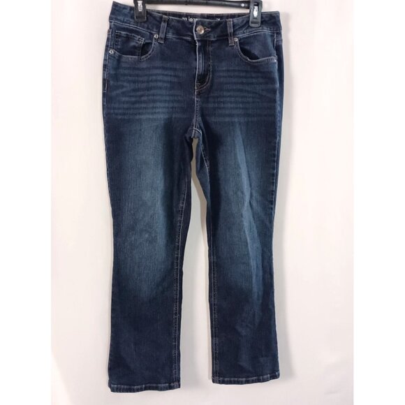 M. Jeans by Maurices Mid Rise Straight Leg Jeans Women’s Size 12 Short Blue - Picture 1 of 6